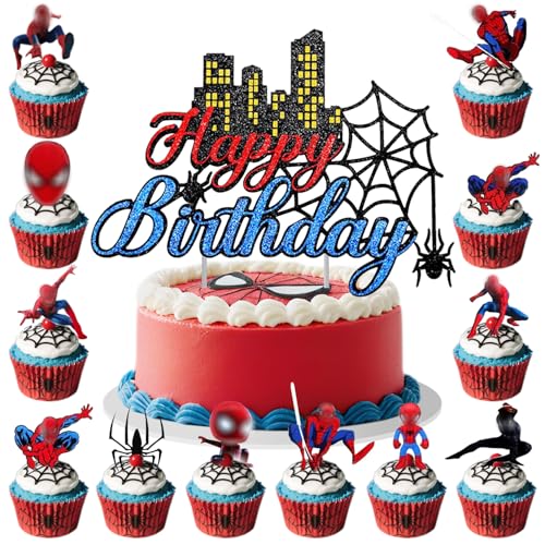 25 Stück bunte Tortendeko für Kindergeburtstag – Cupcake Topper, Kuchen Deko & Tortenverzierungen – Happy Birthday Partyzubehör inkl. Motivdekoration – Ideal für Kuchendekoration Kinderparty (Theme) von Natures Freefit