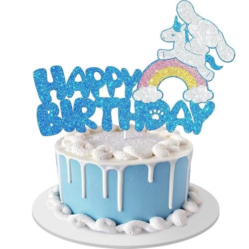 Cake Decoration Children's Birthday, Happy Birthday Cake Decoration, Cake Decoration, Theme Cake Decoration, Cupcake Topper, Happy Birthday Colourful Cake Decoration for Children's Party (blue) von Natures Freefit