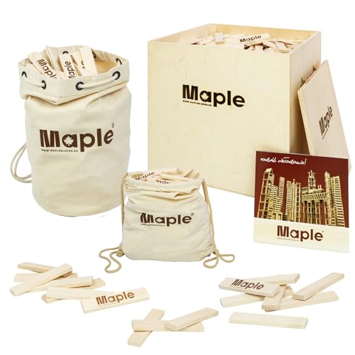 Natursache Holzbausteine - Entfessle kindliche Fantasie! Ultimatives Set für Kinder ab 3: Kreatives Spielen mit Naturmaterialien (Maple Ecopack 200) von Natursache