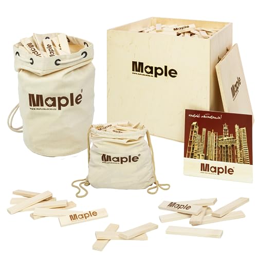 Natursache Holzbausteine - Entfessle kindliche Fantasie! Ultimatives Set für Kinder ab 3: Kreatives Spielen mit Naturmaterialien (Maple Holzbox 500) von Natursache