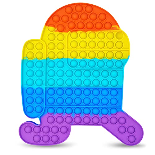 Bubble Push it Pop Trend Anti Stress Spielzeug Fidget Toy TikTok 12-30cm Rainbow , Form:Astronaut 30 x 26 cm von Nauci