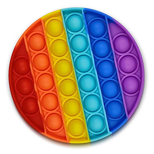 Bubble Push it Pop Trend Anti Stress Spielzeug Fidget Toy TikTok 12-30cm Rainbow , Form:Kreis 12.5 x 12.5 cm von Nauci