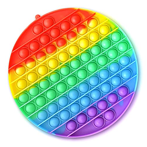 Bubble Push it Pop Trend Anti Stress Spielzeug Fidget Toy TikTok 12-30cm Rainbow , Form:Kreis 20 x 20 cm von Nauci