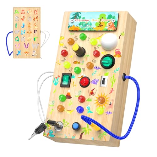 Nauotk Busy Board Montessori Spielzeug für Babys ab 1 2 3 Jahr, Motorikspielzeug mit 15 LED, Holzspielzeug Sensorik, Lernspielzeug für Kleinkinder, Geschenk Jungen und Mädch ab 2 3 4 Jahr Nauotk Busy Board Montessori Spielzeug für Babys ab 1 2 3 Jahr, Motorikspielzeug mit 15 LED, Holzspielzeug Sensorik, Lernspielzeug für Kleinkinder, Geschenk Jungen und Mädch ab 2 3 4 Jahr von Nauotk