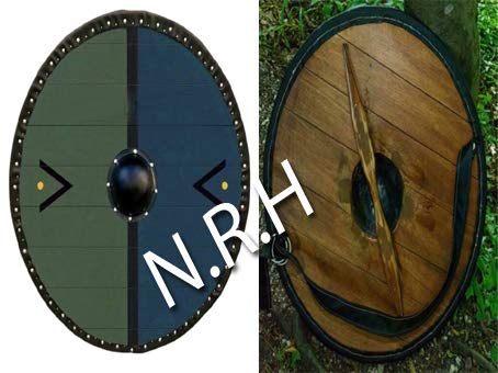 Mittelalterliche Wikingerschild aus Holz, Replikat, 61 cm von Nautical Replica Hub
