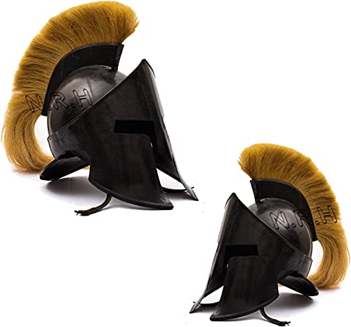 Mittelalterlicher römischer Spartaner-Helm, König Leonidas 300 Film, schwarz, Halloween-Kostüm-Helm von Nautical Replica Hub