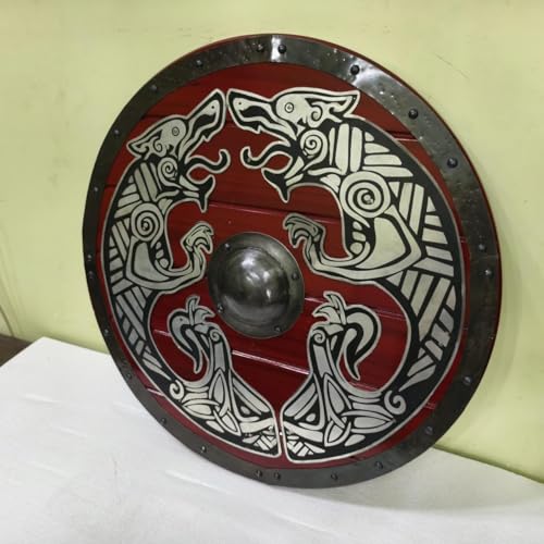 Nautical Replica Hub Drachen Holzschild Authentische Drachen Kampfgetragenes Wikingerschild - nordische Mythologie Valhalla Wikinger Schild Mittelalter Krieger Schild Nautical Replica Hub Drachen Holzschild Authentische Drachen Kampfgetragenes Wikingerschild - nordische Mythologie Valhalla Wikinger Schild Mittelalter Krieger Schild von Nautical Replica Hub