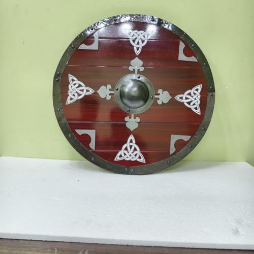 Nautical Replica Hub Wikinger Holzschild Mittelalter LARP Rollenspiel Schild Wikinger Schild Mittelalter Custom Wikinger Schild Holz Wikinger Geschenk Battle Ready Round Shield von Nautical Replica Hub