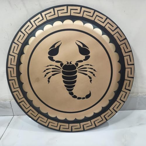 Nautical Replica Hub Wikingerschild im antiken Stil, aus massivem Holz, handbemalt, Skorpion-Design, Geschenk von Nautical Replica Hub