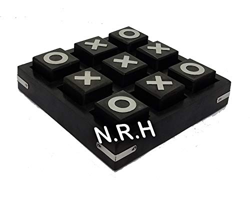 Tic Tac Toe, nautisches Holz, klein, Schwarz von Nautical Replica Hub