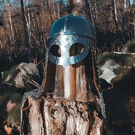 Wikinger Gjermundbu-Helm mit Kettenhemd, Ritter Spartan, LARP-Kostüm, 1,2 mm, Stahl, für bettle geeignet Wikinger Gjermundbu-Helm mit Kettenhemd, Ritter Spartan, LARP-Kostüm, 1,2 mm, Stahl, für bettle geeignet von Nautical Replica Hub