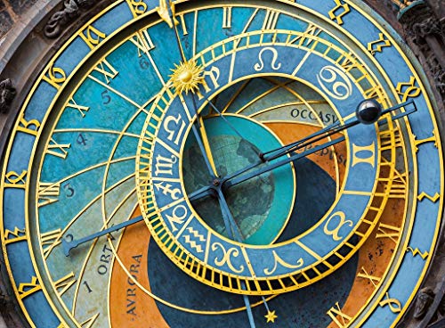 Buntes Holz-Fotopuzzle – Prager Uhr – 500 einzigartige Holzteile von Nautilus Puzzles Hergestellt in den USA von Nautilus Puzzles