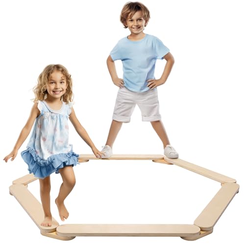 Navaris Balancierbalken für Kinder - Balance Board - Schwebebalken aus Holz - Balancieren und Kreieren - Indoor und Outdoor - Balanciersteine Kinder Turnen Navaris Balancierbalken für Kinder - Balance Board - Schwebebalken aus Holz - Balancieren und Kreieren - Indoor und Outdoor - Balanciersteine Kinder Turnen von Navaris