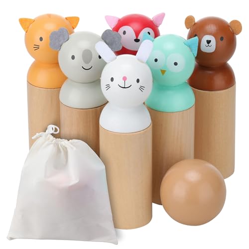 Navaris Bowling Set für Kinder - Kegelspiel für Kinder - Kegel aus Holz - Holzkegel für Kinder - Kegelspiel ab 2 Jahre - Kegelspiel für Kinder Outdoor - 6-Teilig Navaris Bowling Set für Kinder - Kegelspiel für Kinder - Kegel aus Holz - Holzkegel für Kinder - Kegelspiel ab 2 Jahre - Kegelspiel für Kinder Outdoor - 6-Teilig von Navaris