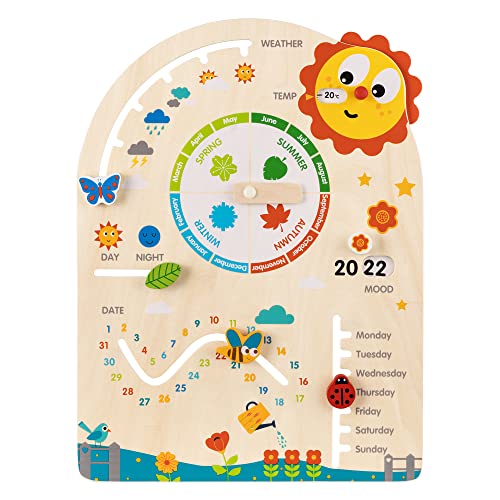 Navaris Holz Kalender Tafel für Kinder - Lerntafel Jahreszeiten Wetter Lernen - Kinderkalender Jahresuhr Jahreskalender - ab 3 Jahre - englisch Navaris Holz Kalender Tafel für Kinder - Lerntafel Jahreszeiten Wetter Lernen - Kinderkalender Jahresuhr Jahreskalender - ab 3 Jahre - englisch von Navaris
