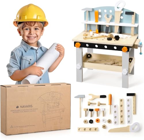 Navaris Holz Werkbank für Kinder - Werkzeugbank inklusive Werkzeug - Bunte Kinderwerkbank ab 18 Monate - Holzwerkzeug für Jungen und Mädchen Navaris Holz Werkbank für Kinder - Werkzeugbank inklusive Werkzeug - Bunte Kinderwerkbank ab 18 Monate - Holzwerkzeug für Jungen und Mädchen von Navaris