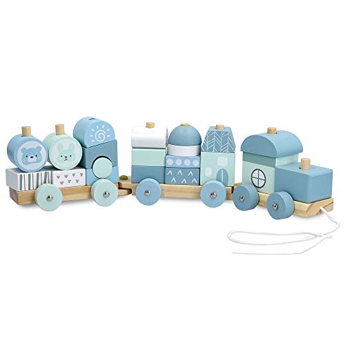 Navaris Holzzug Spielzeug für Mädchen und Jungen - Zug Lokomotive Holz mit Würfel - Eisenbahn inkl. Holzbausteine - Holzeisenbahn zum Nachziehen Navaris Holzzug Spielzeug für Mädchen und Jungen - Zug Lokomotive Holz mit Würfel - Eisenbahn inkl. Holzbausteine - Holzeisenbahn zum Nachziehen von Navaris