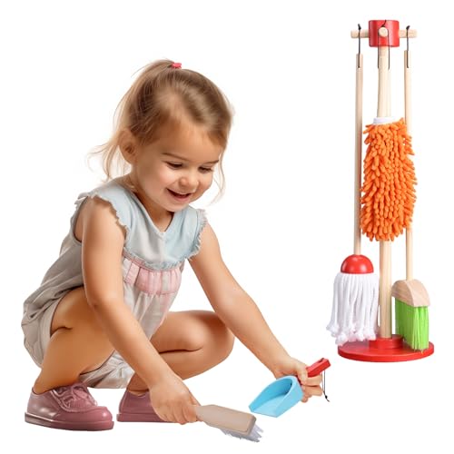 Navaris Putzset für Kinder - Reinigungsspielzeug - Kinder Besen - Kinder Besen Set - Kehrset Kinder - Kinder Wischmop - Montessori Holzspielzeug - Reinigungsset Kinder - 5-Teilig Navaris Putzset für Kinder - Reinigungsspielzeug - Kinder Besen - Kinder Besen Set - Kehrset Kinder - Kinder Wischmop - Montessori Holzspielzeug - Reinigungsset Kinder - 5-Teilig von Navaris