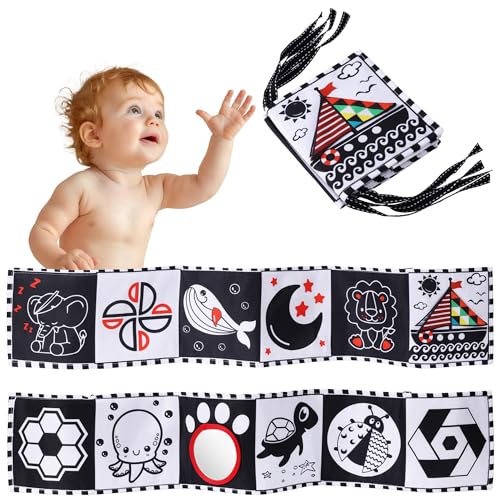 Navaris Soft Tummy Time Book Six Pages, Each with Two Sides Washable, Non-Toxic Expanded Size: 78×14cm. von Navaris