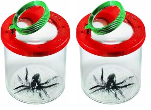 Navir 8020E Becherlupe 75mm mit Doppellupe, Sichtglas für Insekten, Insektenbeobachten, Lupendose für Kinder ab 5 Jahren (Packung mit 2) von Navir