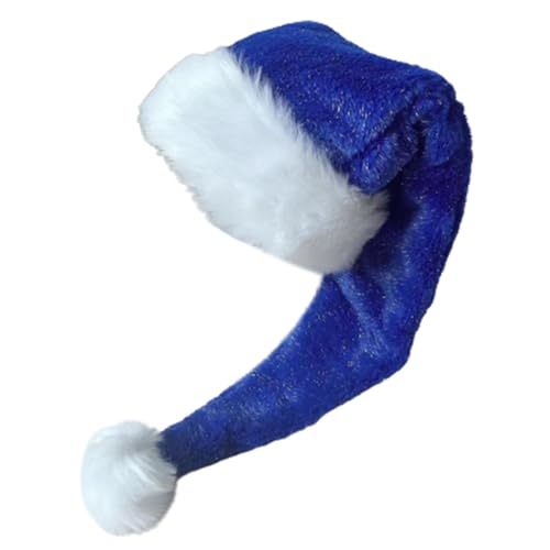 Blingbling Nikolausmütze, dicker Plüsch für Urlaub, Komfort-Innenfutter, Weihnachten, Neujahr, Symbol, Kappe mit weißer Krempe, lustiges Weihnachtsfeier-Zubehör von Navna