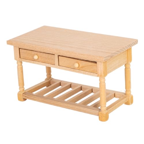 Detaillierter 1/12 Puppenhaus-Möbel, Holztisch mit funktionaler Aufbewahrungsschublade für Miniatur-Esszimmer, Puppenhäuser, Esszimmer-Zubehör Detaillierter 1/12 Puppenhaus-Möbel, Holztisch mit funktionaler Aufbewahrungsschublade für Miniatur-Esszimmer, Puppenhäuser, Esszimmer-Zubehör von Navna