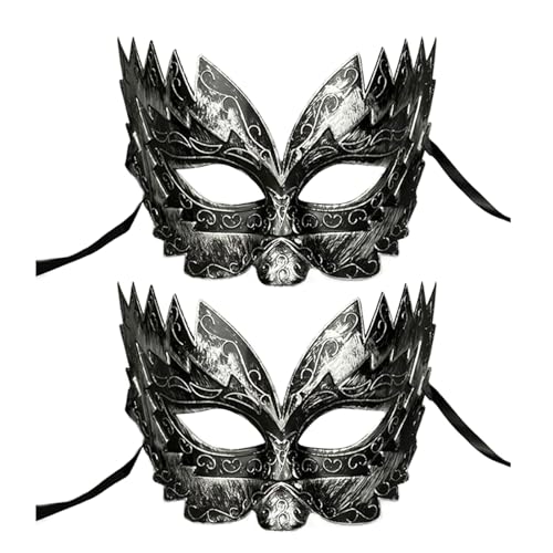 Navna 2× Antike Maskerade Maske, Halloween Maske, Weihnachten, Für Paare, Frauen Und Männer, Mardi Gras Masken, Maskerade Maske Für Paare, Frauen Und Männer Mit Federn von Navna