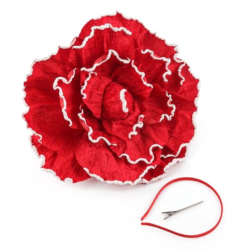 Navna Dramatischer Blumenhut für Hochzeiten, Partys, Abendveranstaltungen, eleganter Kopfschmuck, eleganter Partyhut mit Blumenstoff von Navna
