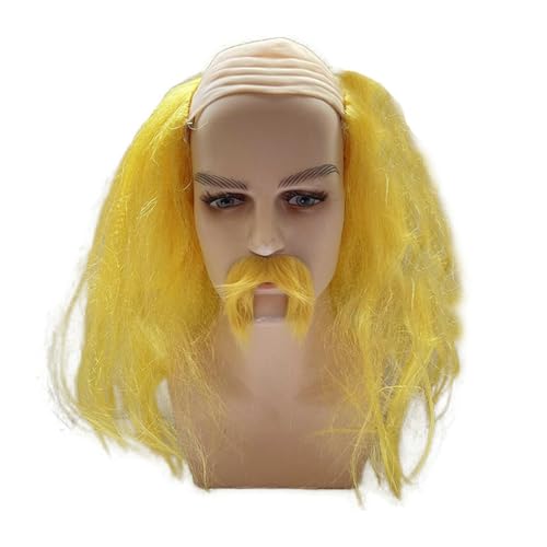 Navna Lustiger haariger Hut für Cosplay, Glatze, Kopfbedeckung für Themenpartys, Foto-Requisiten, Karneval, Cosplay, Halloween, haariges Cosplay von Navna