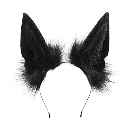 Navna Mädchen-Haarreif mit Wolfsohren, Plüsch, niedlicher Party-Kopfschmuck, Anime, Cosplay, Party-Zubehör Navna Mädchen-Haarreif mit Wolfsohren, Plüsch, niedlicher Party-Kopfschmuck, Anime, Cosplay, Party-Zubehör von Navna