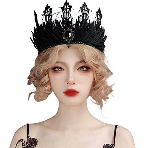 Navna Schwarze Königin Goth Goth Stirnband Gothi Halloween Hexe Kopfschmuck Schwarze Königin Tiaras von Navna