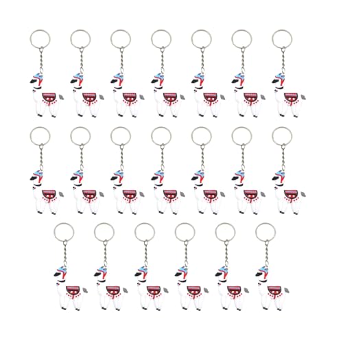 Navna Set mit 20 Cartoon-Alpakas-Ringen, PVC-Tasche, Charm, einzigartiges Accessoire, Alpakas, Partyzubehör für Geschenke und Dekorationen, Cartoon-Schlüsselanhänger von Navna