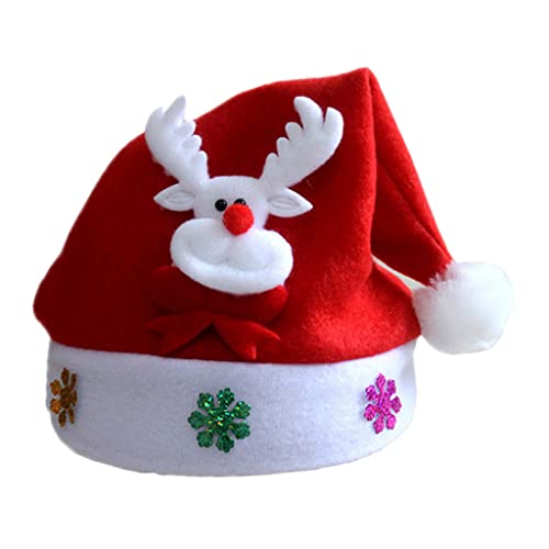 Weihnachtsmütze, Vliesmütze, Schneemann, Rentier, Geschenke, Partygeschenk, dicker Plüsch, warme Mütze, Kinder, Erwachsene, Geschenk, Hüte für Erwachsene von Navna