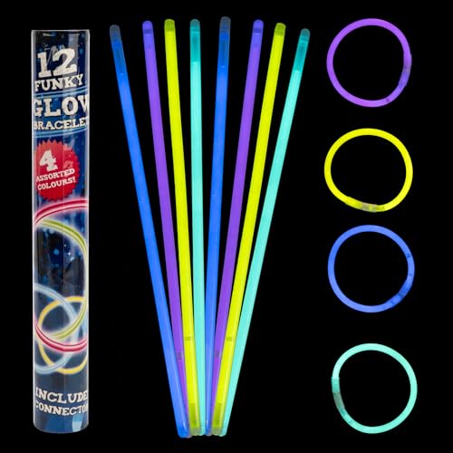 4-teiliges Set mit leuchtenden Neonhalsketten, 10,2 cm, komplett mit Akkord für Erwachsene und Kinder, Neon-UV-Zubehör (4 Stück, 10,2 cm leuchtende Halsketten) von Navoys