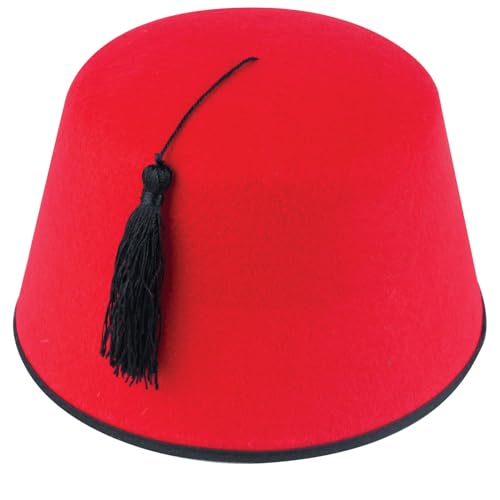 Roter Fez Hut – Erwachsenengröße, originelles Kostümzubehör, Unisex, türkische und marokkanische Kopfbedeckung, lustige Cosplay-Hüte Roter Fez Hut – Erwachsenengröße, originelles Kostümzubehör, Unisex, türkische und marokkanische Kopfbedeckung, lustige Cosplay-Hüte von Navoys