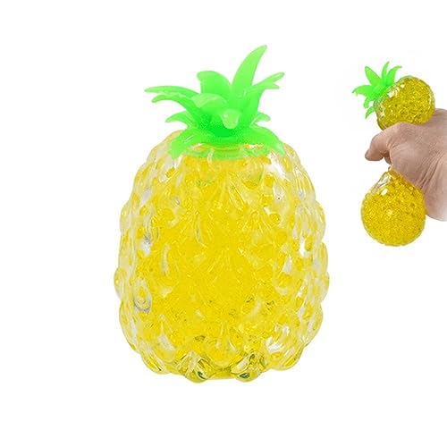 Squeezy Bead Ananas - Lustiges weiches Fidget-Spielzeug, Stressabbau, Neuheit Partytütenfüller, sensorische Stimulation, Frucht-Squishies, für Kinder und Erwachsene mit Autismus ASD ADHS Handtherapie von Navoys