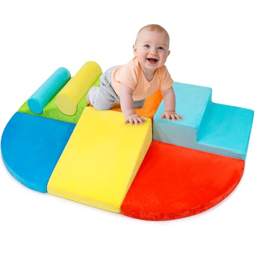 Naxudcoo Kinder Schaumstoff bausteine: Weiches Kletterset für Kleinkinder – Schaumstoff-Bausteine zum Krabbeln und Klettern – Indoor-Spielzeug für Kinder von 1-3 Jahren von Naxudcoo