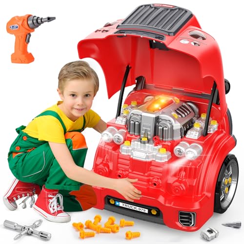 Naxudcoo Spielzeug für 3-12 Jahre alte Jungen Mädchen, Zerlegbares Spielzeug Großer LKW-Motor mit Sound & Licht, Auto-Spielzeugs für 3-9 Jahre Kinder, Geschenk für 3-8 alte Jungen Naxudcoo Spielzeug für 3-12 Jahre alte Jungen Mädchen, Zerlegbares Spielzeug Großer LKW-Motor mit Sound & Licht, Auto-Spielzeugs für 3-9 Jahre Kinder, Geschenk für 3-8 alte Jungen von Naxudcoo