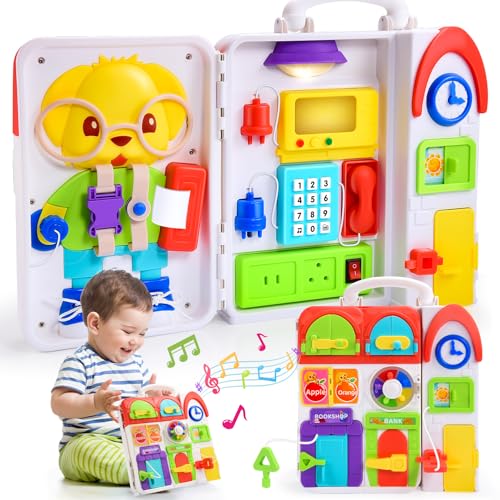 Spielzeug für 1-2 Jahre alte Jungen Mädchen: Montessori Spielzeug für 1 Jahr alt, musikalische Montessori Busy Board pädagogisches Spielzeug für Kleinkinder 1-3, Geschenke für 1 2 Jahre altes Kind Spielzeug für 1-2 Jahre alte Jungen Mädchen: Montessori Spielzeug für 1 Jahr alt, musikalische Montessori Busy Board pädagogisches Spielzeug für Kleinkinder 1-3, Geschenke für 1 2 Jahre altes Kind von Naxudcoo