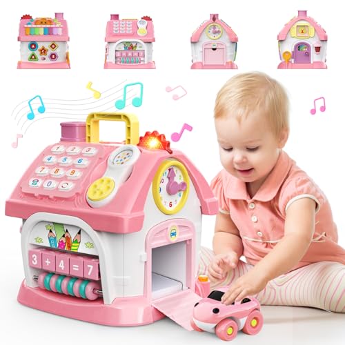 Spielzeug für 1 2 Jahre alte Mädchen: Montessori-Spielzeug für 1 Jahr alt, 6 in 1 Multi-Funktions-Haus Baby-Spielzeug mit Musik/Uhr/Licht/Telefon/Auto, Geburtstagsgeschenke für 1 2 Jahre alte Mädchen Spielzeug für 1 2 Jahre alte Mädchen: Montessori-Spielzeug für 1 Jahr alt, 6 in 1 Multi-Funktions-Haus Baby-Spielzeug mit Musik/Uhr/Licht/Telefon/Auto, Geburtstagsgeschenke für 1 2 Jahre alte Mädchen von Naxudcoo