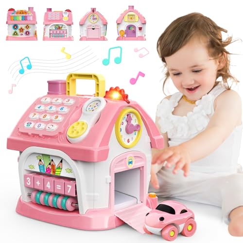 Spielzeug für 1 Jahre alte Mädchen: Montessori-Spielzeug für 1 Jahr alt, 6 in 1 Multi-Funktions-Haus Baby-Spielzeug mit Musik/Uhr/Licht/Telefon, Geburtstagsgeschenke für 1 2 Jahre alte Mädchen Spielzeug für 1 Jahre alte Mädchen: Montessori-Spielzeug für 1 Jahr alt, 6 in 1 Multi-Funktions-Haus Baby-Spielzeug mit Musik/Uhr/Licht/Telefon, Geburtstagsgeschenke für 1 2 Jahre alte Mädchen von Naxudcoo