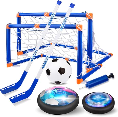 Nazano 3-in-1 Air Power Fußball Hover Hockey Kinder Spielzeug, LED Lichter schwebende Air Soccer, Indoor und Outdoor Kinder Sport Spielzeug, Weihnachten Geburtstag Geschenk für 3 4 5 6 7 8-12 Gewalt Nazano 3-in-1 Air Power Fußball Hover Hockey Kinder Spielzeug, LED Lichter schwebende Air Soccer, Indoor und Outdoor Kinder Sport Spielzeug, Weihnachten Geburtstag Geschenk für 3 4 5 6 7 8-12 Gewalt von Nazano