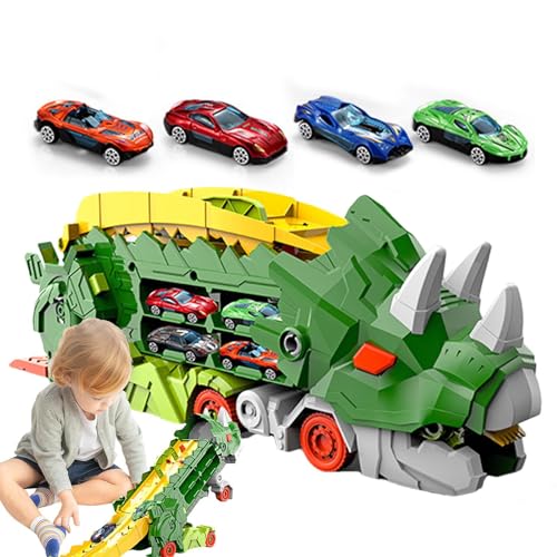 Nbbwwu Dinosaurier-Truck mit faltbarem Schieber,Faltbarer Dinosaurier-Truck - Dinosaurier-LKW-Spielzeug für Kinder | Transport-Dinosaurier-Truck mit faltbarer, verschiebbarer Rennbahn, verwandelt sich Nbbwwu Dinosaurier-Truck mit faltbarem Schieber,Faltbarer Dinosaurier-Truck - Dinosaurier-LKW-Spielzeug für Kinder | Transport-Dinosaurier-Truck mit faltbarer, verschiebbarer Rennbahn, verwandelt sich von Nbbwwu