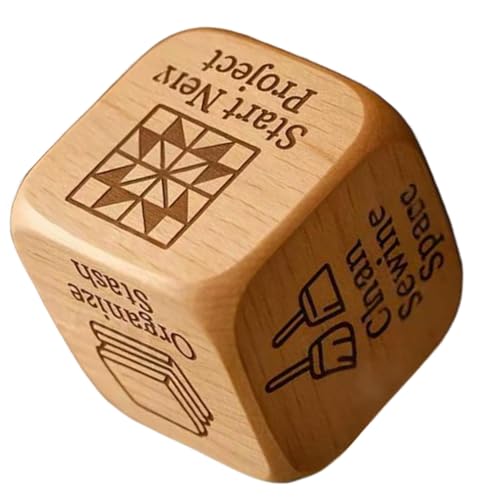 Nbbwwu Entscheidungswürfel - Holz-Quilting-Würfel mit 6 Seiten - Geschenkideen, Kreatives Nähmöglichkeit Spiel für Designer Mütter Quilter Handwerk Liebhaber Großmütter Schneider von Nbbwwu