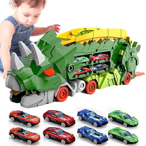 Nbbwwu Faltbarer Dinosaurier-LKW,Faltbarer, verschiebbarer Dinosaurier-LKW,Dinosaurier-Fahrzeug-LKW-Spielzeug - Transport-Dinosaurier-Truck mit Faltbarer, verschiebbarer Rennbahn, verwandelt Sich in Nbbwwu Faltbarer Dinosaurier-LKW,Faltbarer, verschiebbarer Dinosaurier-LKW,Dinosaurier-Fahrzeug-LKW-Spielzeug - Transport-Dinosaurier-Truck mit Faltbarer, verschiebbarer Rennbahn, verwandelt Sich in von Nbbwwu