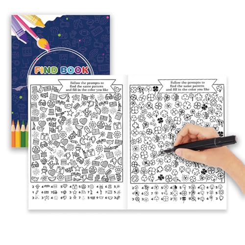 Nbbwwu Find and Paint Malbuch,Malvorlagen Mit Cartoon-Figuren Für Kinder | Interaktives Spielzeug Unterhaltsamer Reisebegleiter Für Urlaub Zuhause Strandreise von Nbbwwu