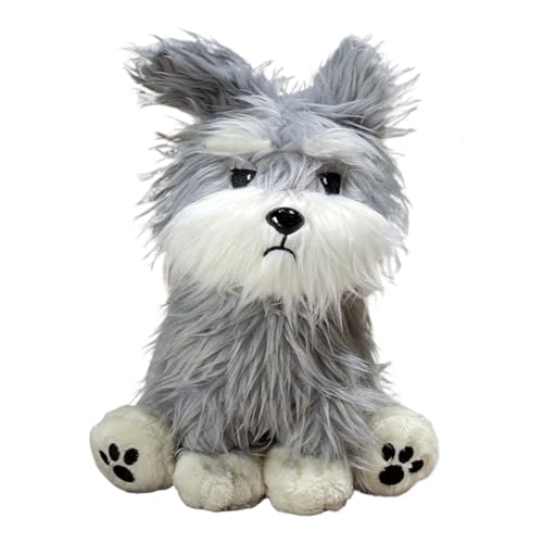 Nbbwwu Kuscheltier Hund,Weiches Plüschtier Figur Schnauzer | Kuscheltier Modell & Schlafbegleiter Geschenk von Nbbwwu