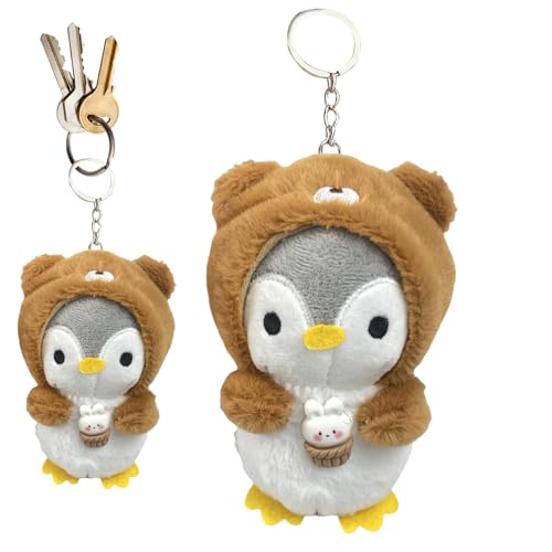 Nbbwwu Kuscheltier Pinguin,Stoffpinguin, Plüschtier Cartoon Pinguin mit Kopfbedeckung Puppe, 11,5 cm tragbares weiches Plüschtier, süßer Pinguin-Schlüsselanhänger, Anhänger für Taschendekoration Nbbwwu Kuscheltier Pinguin,Stoffpinguin, Plüschtier Cartoon Pinguin mit Kopfbedeckung Puppe, 11,5 cm tragbares weiches Plüschtier, süßer Pinguin-Schlüsselanhänger, Anhänger für Taschendekoration von Nbbwwu