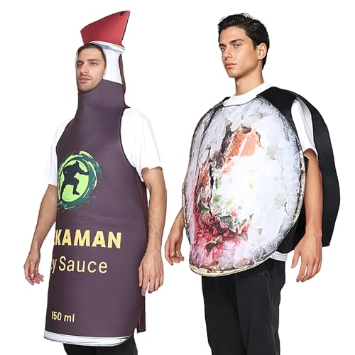 Nbbwwu Sushi Kostüm - Japanisches Essen Motiv Cosplay Fancy Dress Outfits,Kostüm-Set Bequem Für Karneval Halloween Familienfeste Festivals von Nbbwwu