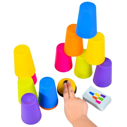 Nbbwwu Tassenstapel Set Kids, Becher Stapel Spiel, Geschwindigkeit Training Spiel, Speed Stacking Tassen, 12 Speed TA-ssen Und 50 Karten, Lustige TA-ssen Spiele, Challenge Wettbewerb Für Kinder Nbbwwu Tassenstapel Set Kids, Becher Stapel Spiel, Geschwindigkeit Training Spiel, Speed Stacking Tassen, 12 Speed TA-ssen Und 50 Karten, Lustige TA-ssen Spiele, Challenge Wettbewerb Für Kinder von Nbbwwu